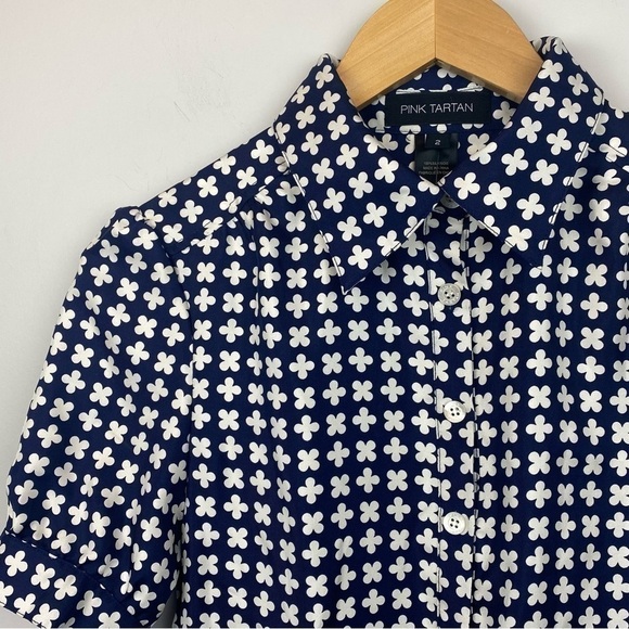 PINK Tartan • silk Clover Shirt Dress - Picture 4 of 13